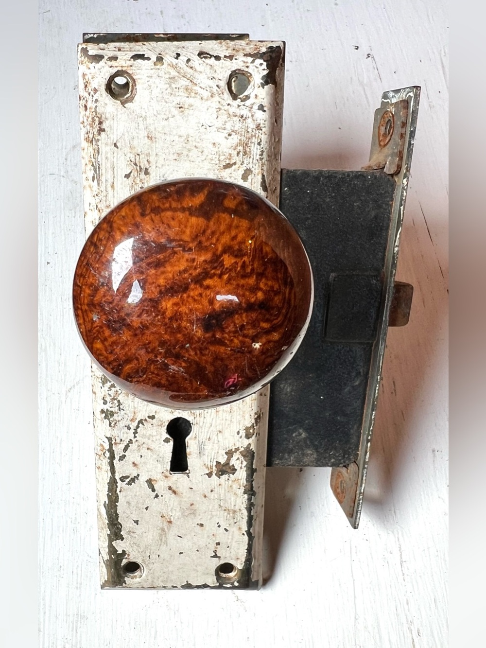Complete Vintage Amber Glass Door Assembly